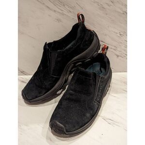 Merrell Womens Black Size 8.5 Jungle Moc Midnight Suede Slip-On Shoes